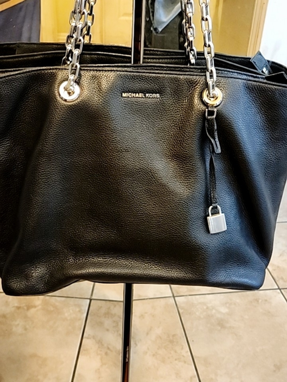 Michael Kors Black Leather Duffel Bag - Picture 3 of 6
